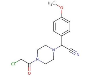 [4-(chloroacetyl)piperazin-1-yl](4-methoxyphenyl)acetonitrile - chemical structure image