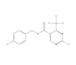 4-Chlorobenzyl-2-chloro-4-(trifluoromethyl)pyrimidine-5-carboxylate (CAS 175137-30-1) - chemical structure image