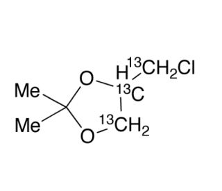 4-Chloromethyl-2,2-dimethyl-1,3-dioxolane-13C3 (CAS 4362-40-7) - chemical structure image