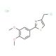 4-(chloromethyl)-2-(3,4-dimethoxyphenyl)-1,3-thiazole hydrochloride (CAS 55315-32-7) - chemical structure image
