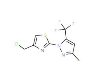 4-(Chloromethyl)-2-[3-methyl-5-(trifluoromethyl)-1H-pyrazol-1-yl]-1,3-thiazole - chemical structure image