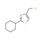 4-(chloromethyl)-2-cyclohexyl-1,3-thiazole - chemical structure image