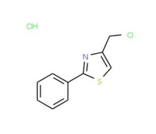 4-(chloromethyl)-2-phenyl-1,3-thiazole hydrochloride (CAS 4771-31-7 (non-salt)) - chemical structure image