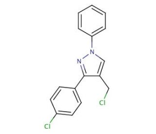 4-(chloromethyl)-3-(4-chlorophenyl)-1-phenyl-1H-pyrazole - chemical structure image