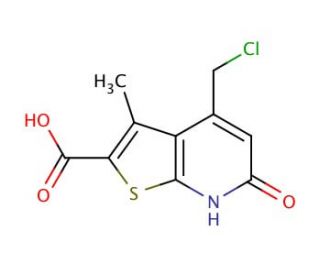 4-(chloromethyl)-3-methyl-6-oxo-6,7-dihydrothieno[2,3-b]pyridine-2-carboxylic acid - chemical structure image