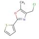 4-(chloromethyl)-5-methyl-2-thien-2-yl-1,3-oxazole (CAS 202595-63-9) - chemical structure image