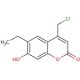 4-(chloromethyl)-6-ethyl-7-hydroxy-2H-chromen-2-one - chemical structure image