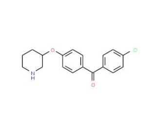 (4-Chlorophenyl)[4-(3-piperidinyloxy)phenyl]-methanone - chemical structure image
