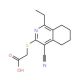 (4-Cyano-1-ethyl-5,6,7,8-tetrahydro-isoquinolin-3-ylsulfanyl)-acetic acid - chemical structure image