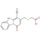 {[(4-cyano-1-oxo-1,5-dihydropyrido[1,2-a]benzimidazol-3-yl)methyl]thio}acetic acid - chemical structure image