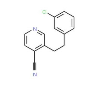 4-Cyano-3-(3-chlorophenylethyl)pyridine (CAS 1076199-88-6) - chemical structure image