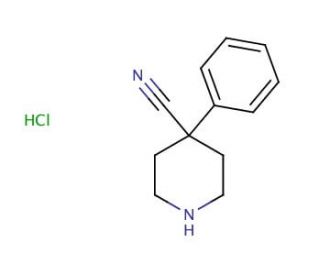 4-Cyano-4-phenylpiperidine hydrochloride (CAS 51304-58-6) - chemical structure image