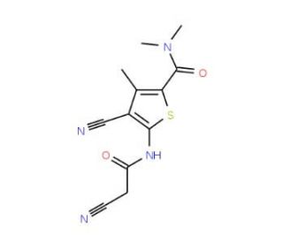 4-Cyano-5-[(cyanoacetyl)amino]-N,N,3-trimethylthiophene-2-carboxamide - chemical structure image
