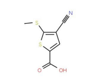 4-Cyano-5-methylsulfanylthiophene-2-carboxylicacid (CAS 116170-85-5) - chemical structure image