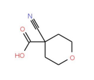 4-Cyano-tetrahydropyran-4-carboxylic acid (CAS 848821-06-7) - chemical structure image