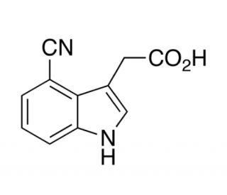 4-Cyanoindole-3-acetic Acid (CAS 1346597-89-4) - chemical structure image