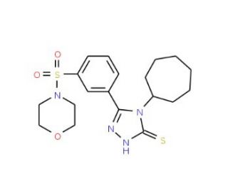 4-Cycloheptyl-5-[3-(morpholine-4-sulfonyl)-phenyl]-4H-[1,2,4]triazole-3-thiol - chemical structure image