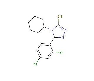 4-Cyclohexyl-5-(2,4-dichloro-phenyl)-4H-[1,2,4]triazole-3-thiol (CAS 309280-99-7) - chemical structure image