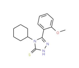 4-Cyclohexyl-5-(2-methoxy-phenyl)-4H-[1,2,4]triazole-3-thiol (CAS 23195-34-8) - chemical structure image