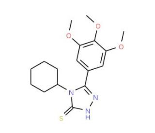 4-Cyclohexyl-5-(3,4,5-trimethoxy-phenyl)-4H-[1,2,4]triazole-3-thiol (CAS 26028-97-7) - chemical structure image