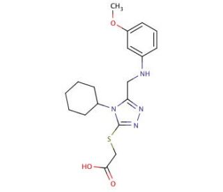 [(4-cyclohexyl-5-{[(3-methoxyphenyl)amino]methyl}-4H-1,2,4-triazol-3-yl)thio]acetic acid - chemical structure image