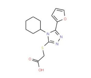 (4-Cyclohexyl-5-furan-2-yl-4H-[1,2,4]triazol-3-yl-sulfanyl)acetic acid (CAS 337487-27-1) - chemical structure image