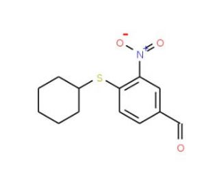 4-(Cyclohexylsulfanyl)-3-nitrobenzenecarbaldehyde (CAS 270262-95-8) - chemical structure image