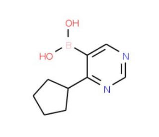 4-Cyclopentylpyrimidine-5-boronic acid (CAS 1072945-80-2) - chemical structure image