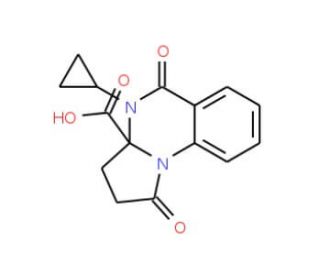 4-cyclopropyl-1,5-dioxo-2,3,4,5-tetrahydropyrrolo[1,2-a]quinazoline-3a(1H)-carboxylic acid - chemical structure image