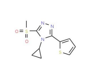 4-cyclopropyl-3-(methylsulfonyl)-5-thien-2-yl-4H-1,2,4-triazole - chemical structure image