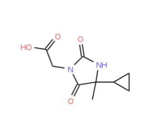 (4-Cyclopropyl-4-methyl-2,5-dioxo-imidazolidin-1-yl)-acetic acid - chemical structure image