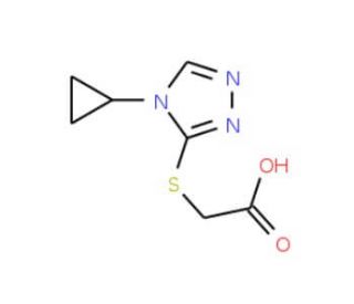 [(4-cyclopropyl-4H-1,2,4-triazol-3-yl)thio]acetic acid - chemical structure image