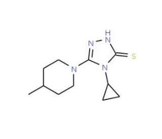 4-cyclopropyl-5-(4-methylpiperidin-1-yl)-4H-1,2,4-triazole-3-thiol - chemical structure image