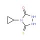 4-cyclopropyl-5-thioxo-1,2,4-triazolidin-3-one - chemical structure image