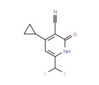 4-Cyclopropyl-6-(difluoromethyl)-2-hydroxynicotinonitrile - chemical structure image