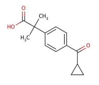 4-(Cyclopropylcarbonyl)-&alpha;,&alpha;-dimethylbenzeneacetic Acid (CAS 162096-54-0) - chemical structure image