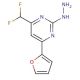 4-(Difluoromethyl)-6-(2-furyl)-2-hydrazinopyrimidine (CAS 869946-84-9) - chemical structure image