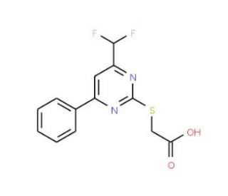 (4-Difluoromethyl-6-phenyl-pyrimidin-2-yl-sulfanyl)-acetic acid - chemical structure image