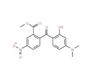 4-Dimethylamino-2-hydroxy-2&prime;-methoxycarbonyl-4&prime;-nitrobenzophenone (CAS 159435-03-7) - chemical structure image
