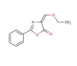 4-Ethoxymethylene-2-phenyl-2-oxazolin-5-one (CAS 15646-46-5) - chemical structure image