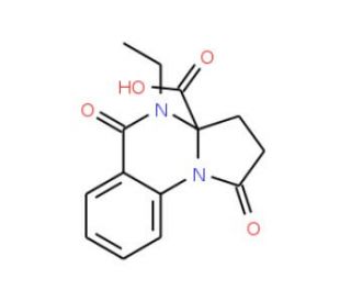 4-ethyl-1,5-dioxo-2,3,4,5-tetrahydropyrrolo[1,2-a]quinazoline-3a(1H)-carboxylic acid - chemical structure image
