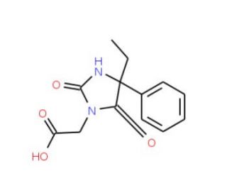 (4-ethyl-2,5-dioxo-4-phenylimidazolidin-1-yl)acetic acid (CAS 730-79-0) - chemical structure image