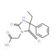 (4-ethyl-2,5-dioxo-4-phenylimidazolidin-1-yl)acetic acid (CAS 730-79-0) - chemical structure image