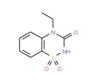 4-Ethyl-2H-1,2,4-benzothiadiazin-3(4H)-on-1,1-dioxide (CAS 102308-74-7) - chemical structure image