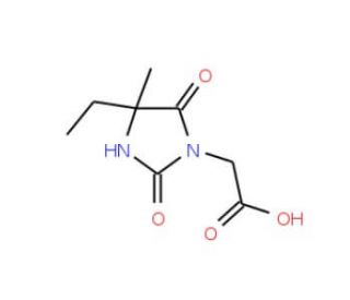 (4-Ethyl-4-methyl-2,5-dioxo-imidazolidin-1-yl)-acetic acid - chemical structure image