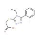 {[4-ethyl-5-(2-methylphenyl)-4H-1,2,4-triazol-3-yl]thio}acetic acid - chemical structure image