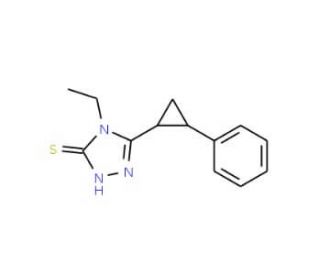 4-Ethyl-5-(2-phenylcyclopropyl)-4H-1,2,4-triazole-3-thiol - chemical structure image