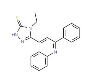 4-Ethyl-5-(2-phenylquinolin-4-yl)-4H-1,2,4-triazole-3-thiol - chemical structure image