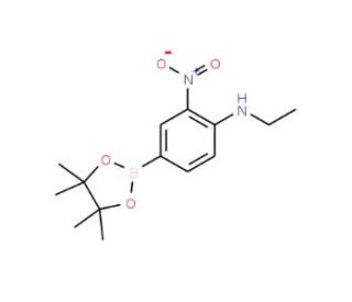 4-Ethylamino-3-nitrophenylboronic acid, pinacol ester (CAS 1150271-70-7) - chemical structure image
