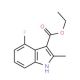 4-Fluoro-2-methylindole-3-carboxylic acid ethyl ester (CAS 886362-68-1) - chemical structure image